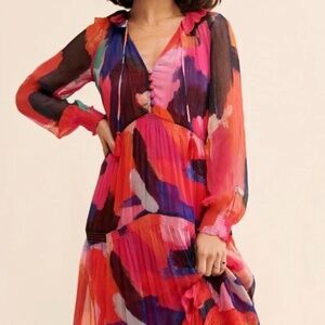 The Marais Printed Tiered Maxi Dress - Size SP